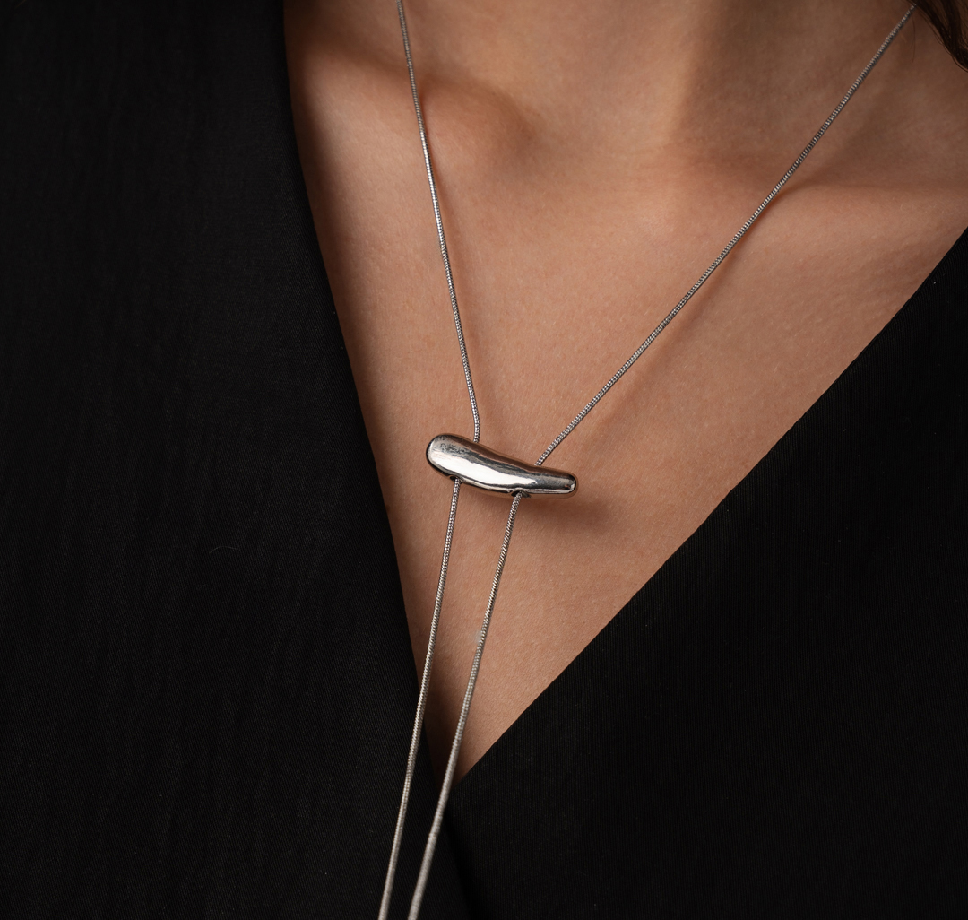 Колье Мармалато, цвет белое серебро #2