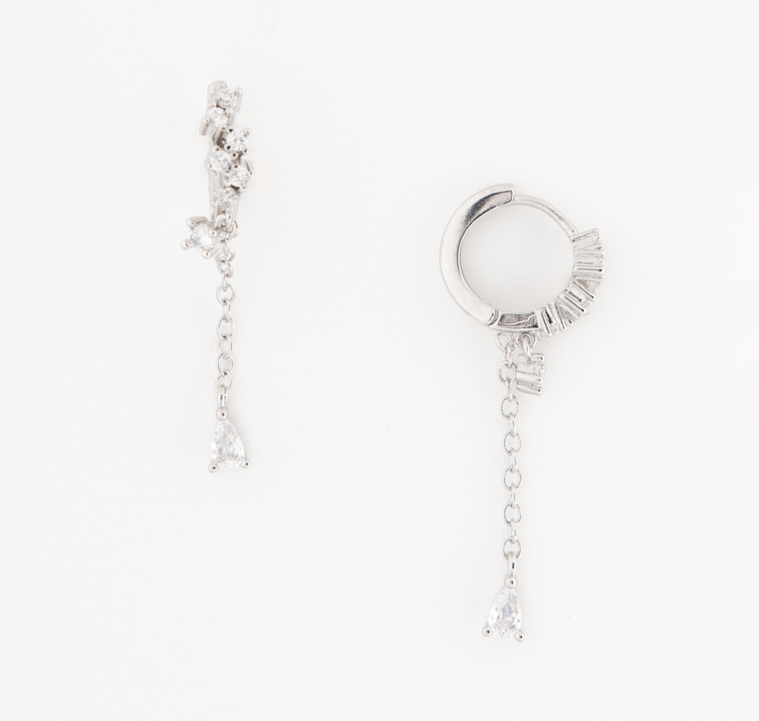 Серьги Мармалато, цвет Белое серебро-прозрачный #1