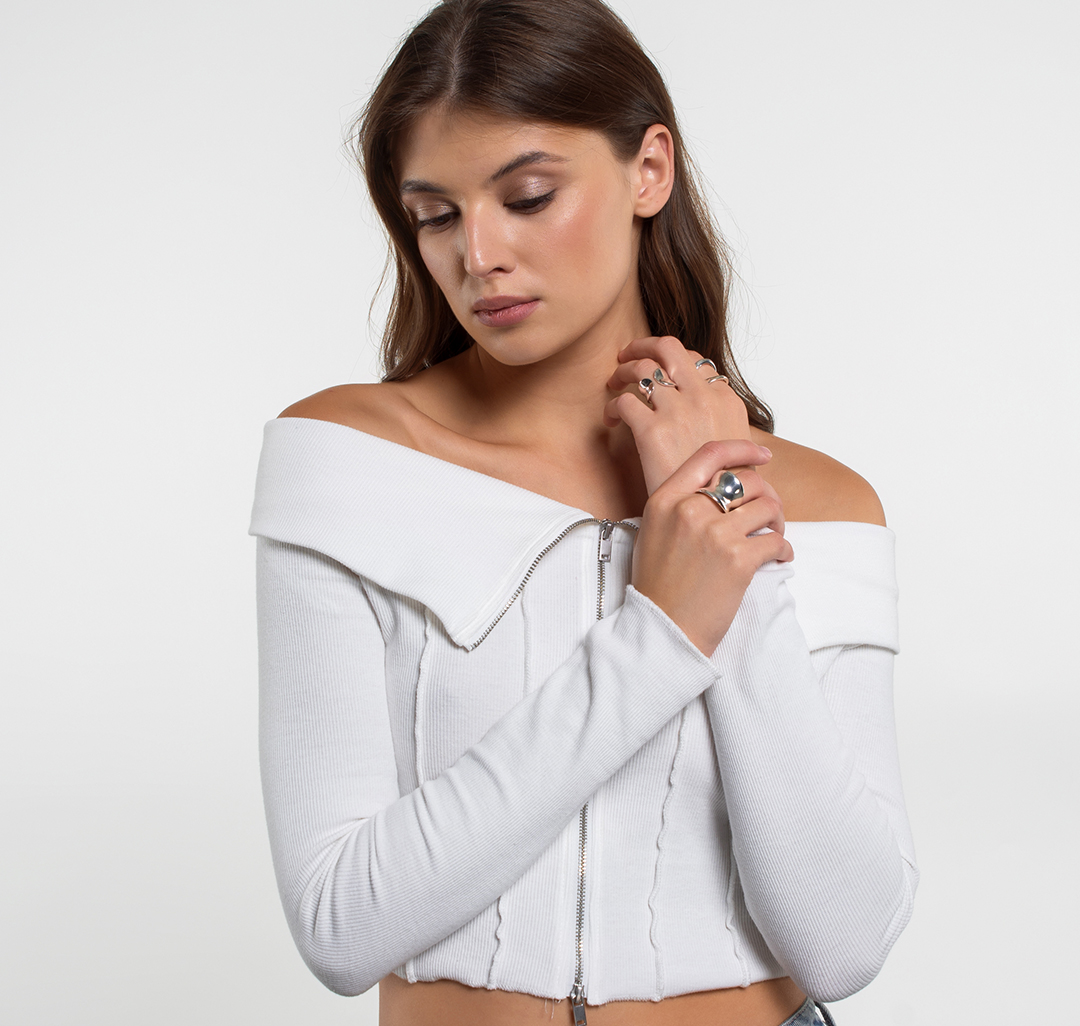 Набор колец (3 шт) Мармалато, цвет белое серебро #3