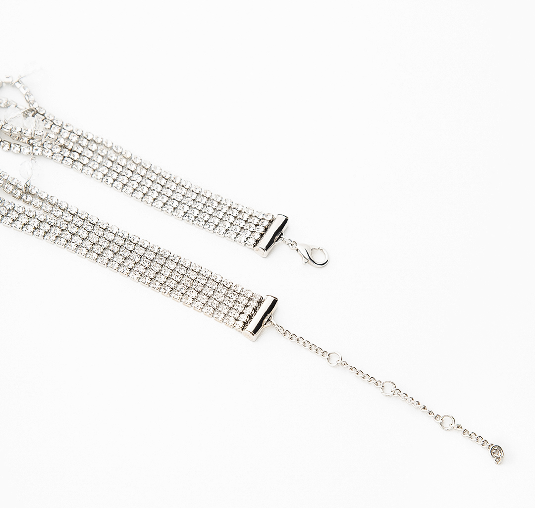 Колье Мармалато, цвет белое серебро-прозрачный #3