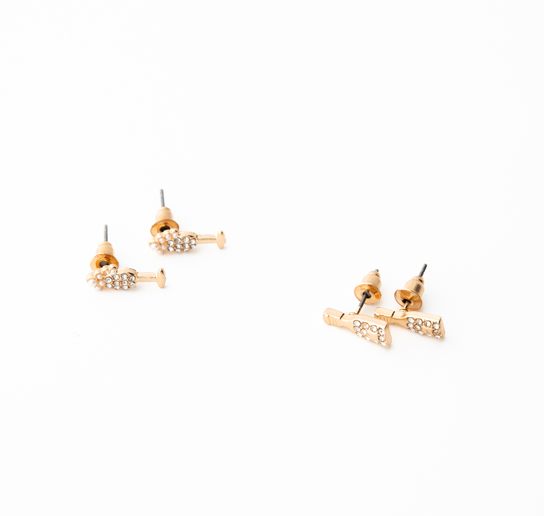 Набор серег (2 пары) Мармалато, цвет Золото-белый #2