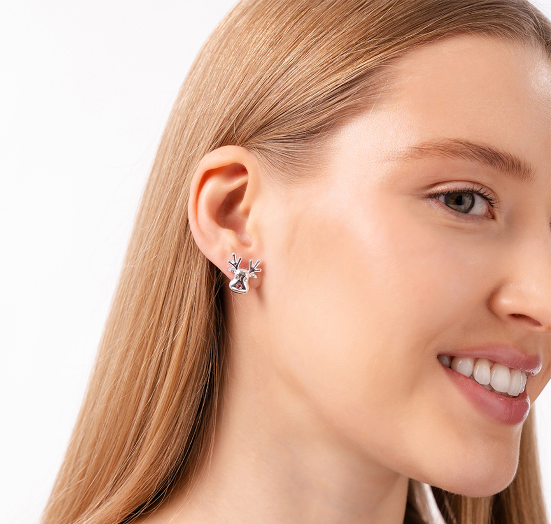 Серьги Мармалато, цвет Белое серебро-прозрачный-розовый #4