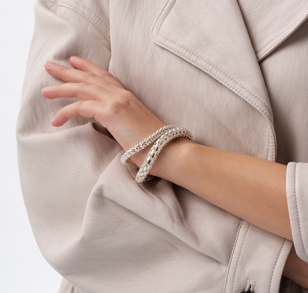 Набор браслетов (2 шт) Мармалато, цвет белое серебро #2