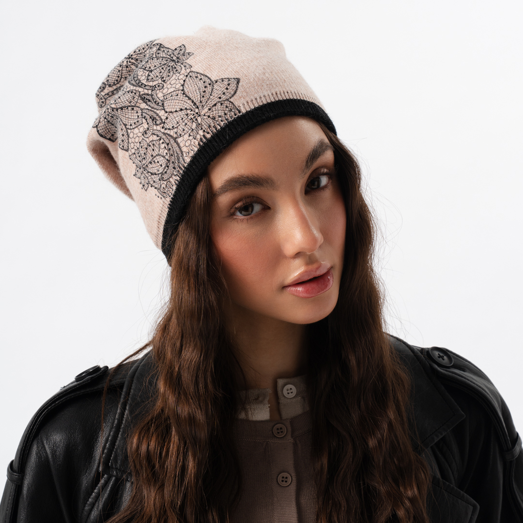 Шапка Мармалато, цвет бежевый-черный #1