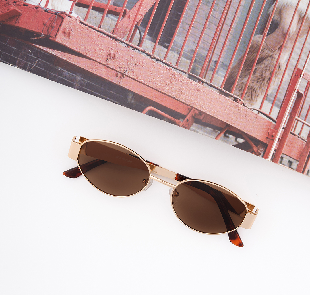 Очки с чехлом Мармалато, цвет Коричневый-золото #3