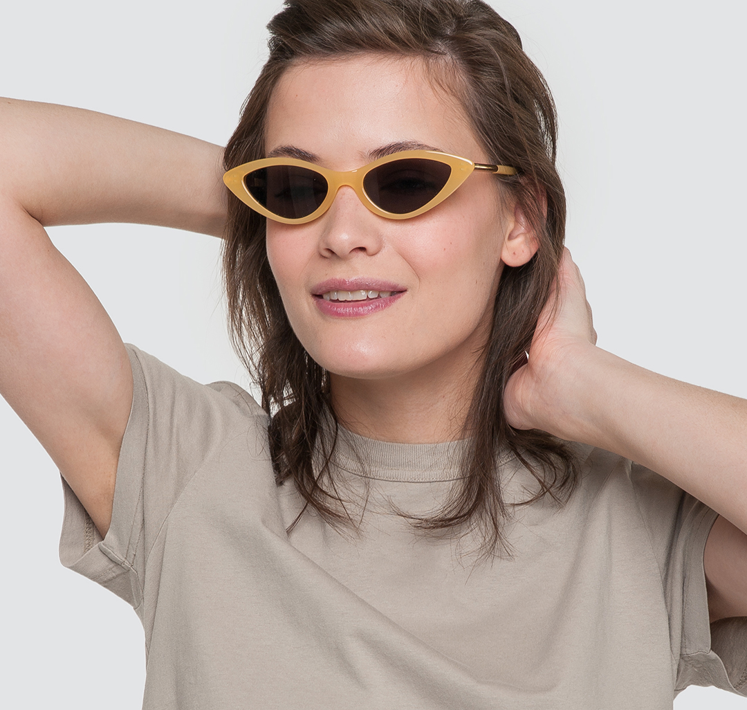 Женские солнцезащитные очки Мармалато, цвет Бежевый-черный-золото #1