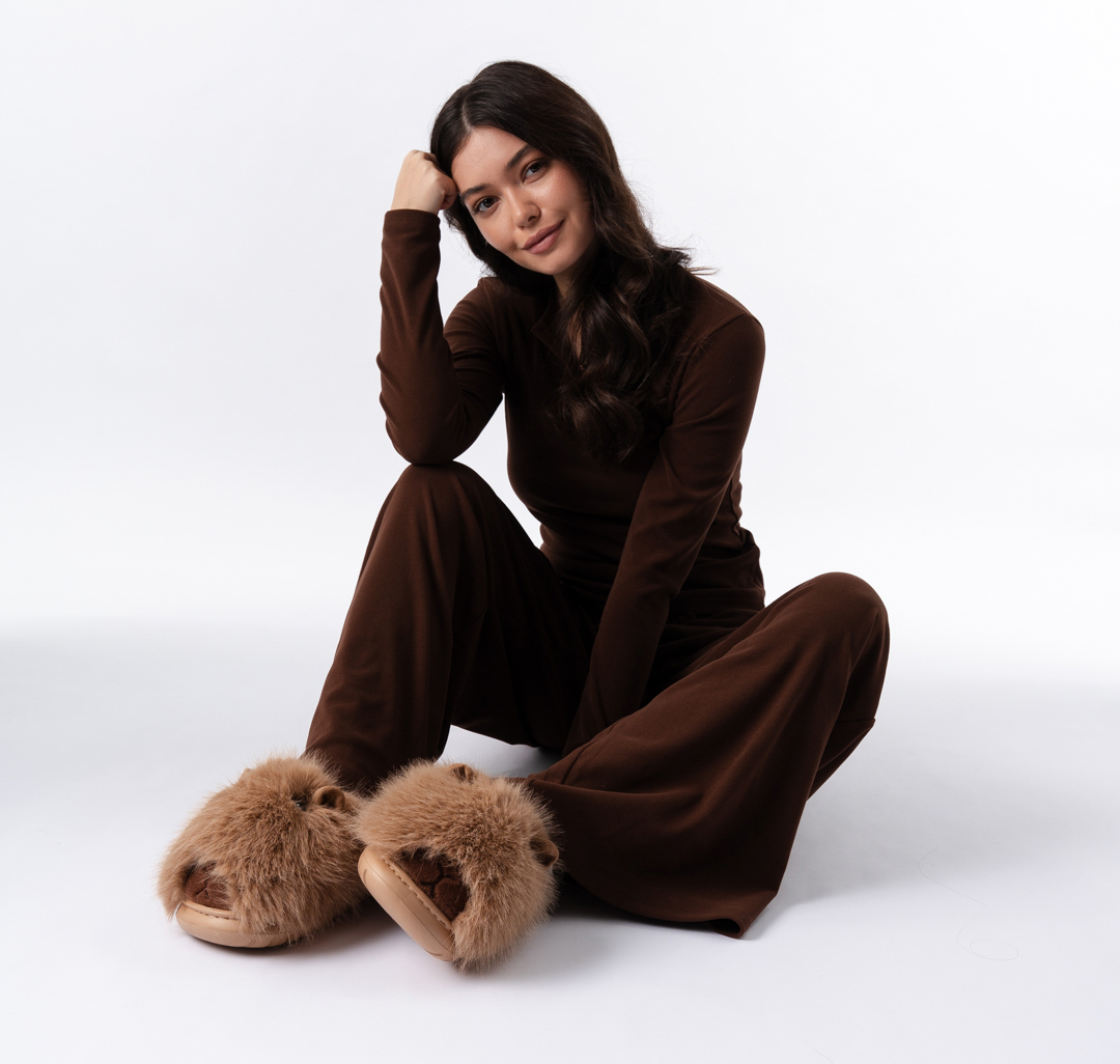 Домашние тапочки Мармалато, цвет Коричневый-черный #9