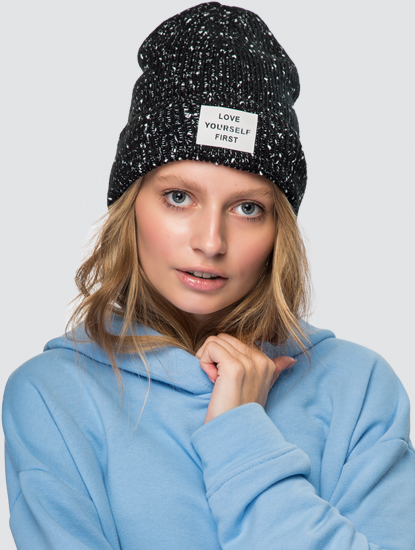 Черный меланж-белый