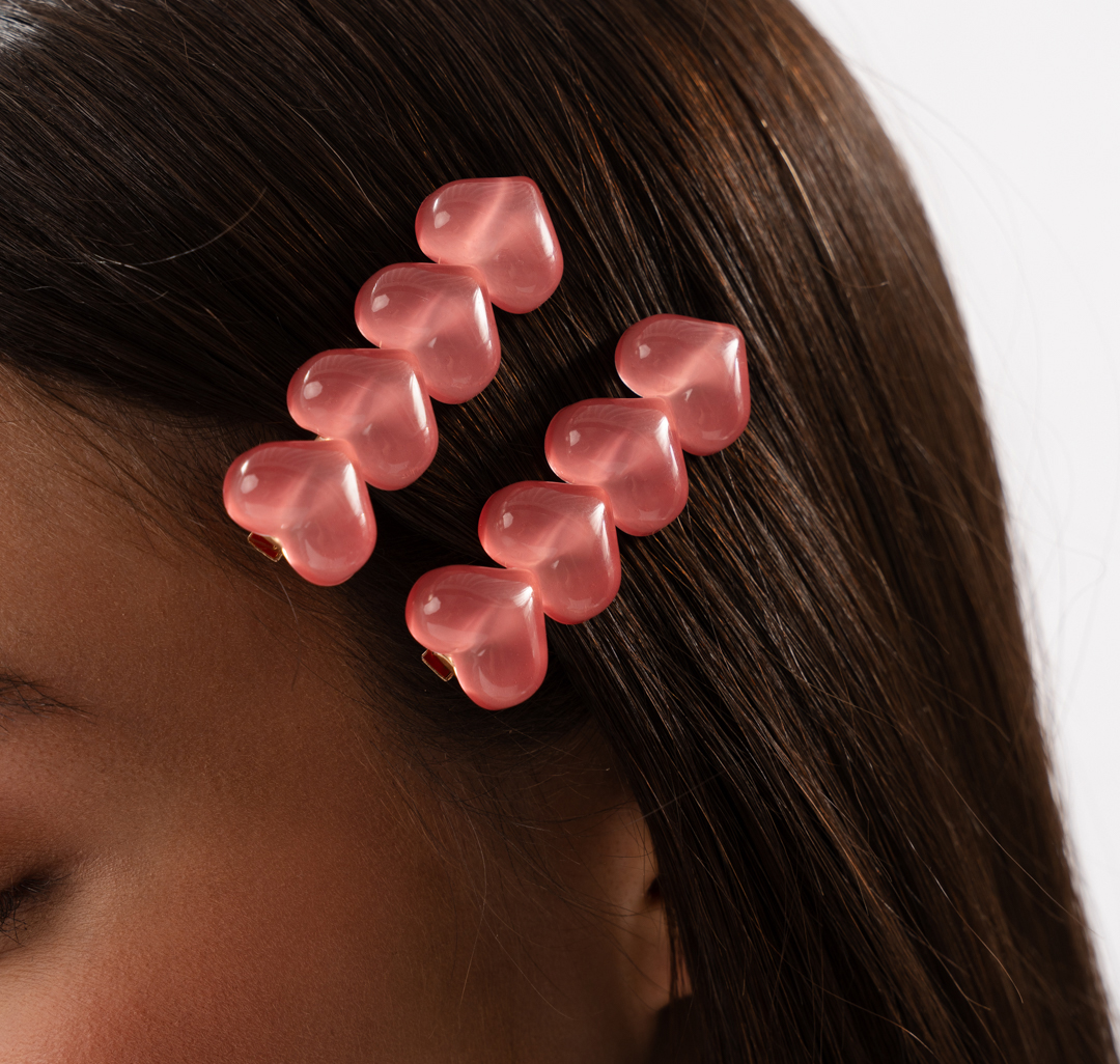 Набор зажимов (2 шт) Мармалато, цвет персиковый-золото #2