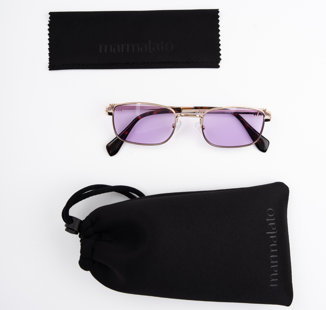 Очки с чехлом Мармалато, цвет фиолетовый-золото #7