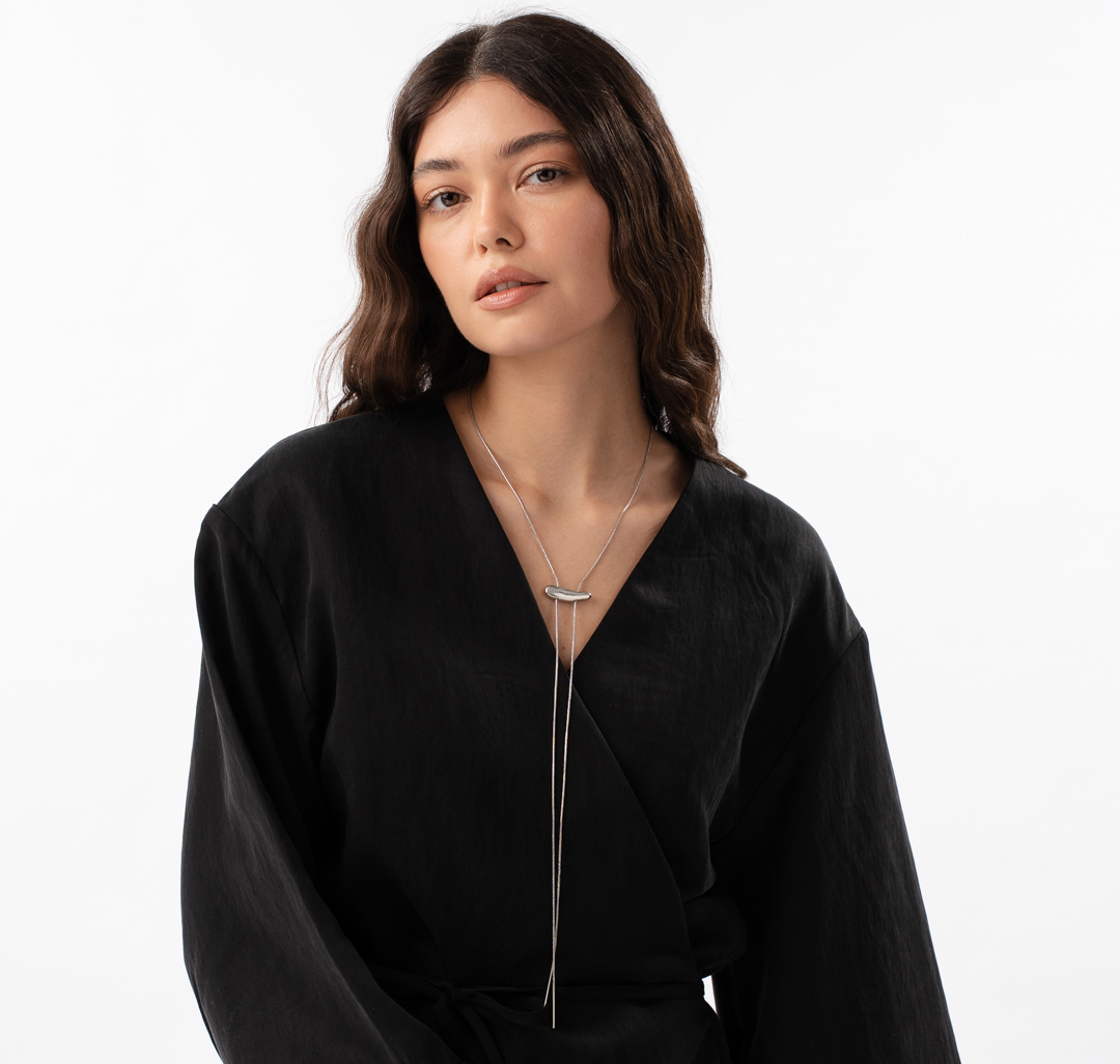 Колье Мармалато, цвет белое серебро #3