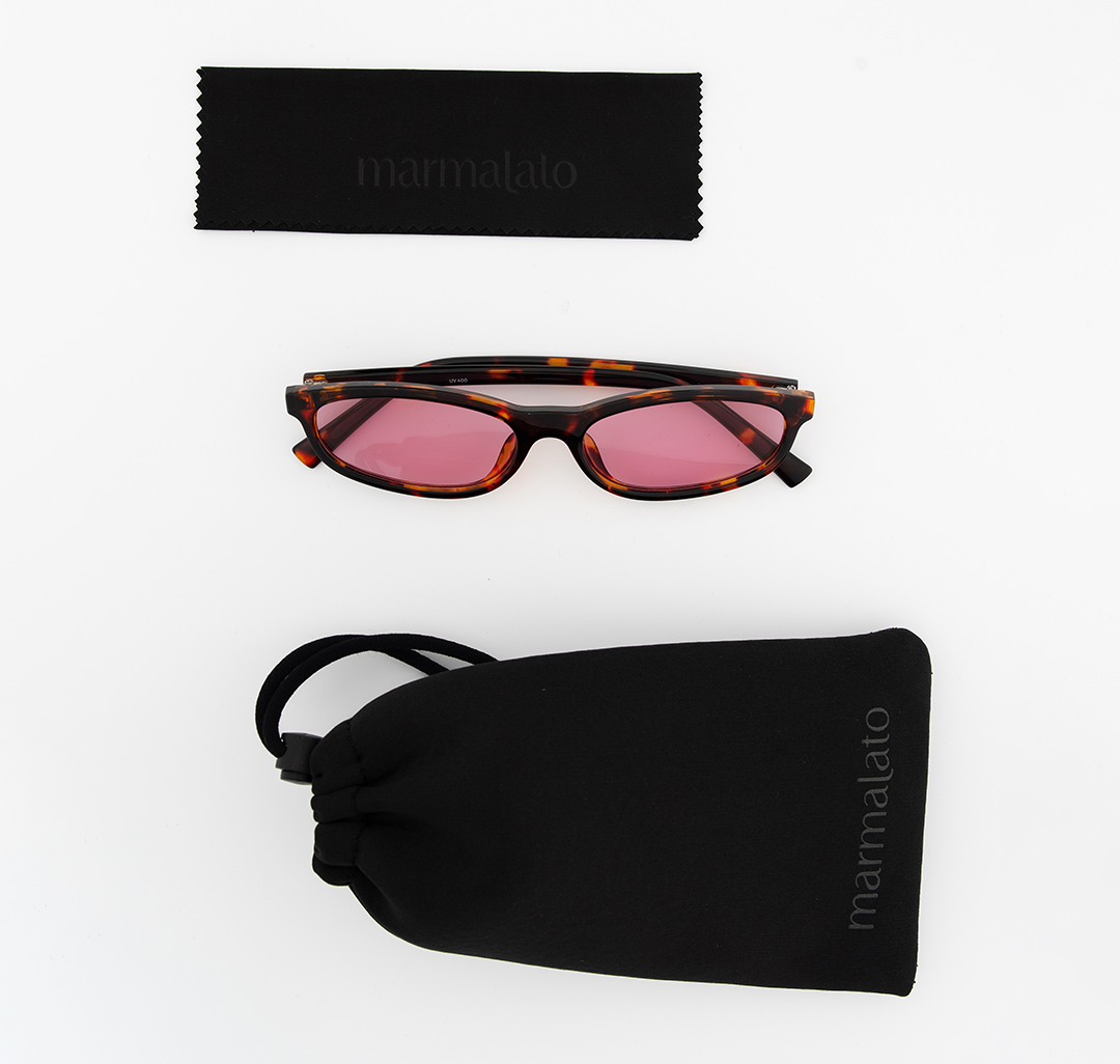 Очки с чехлом Мармалато, цвет коричневый-розовый #7