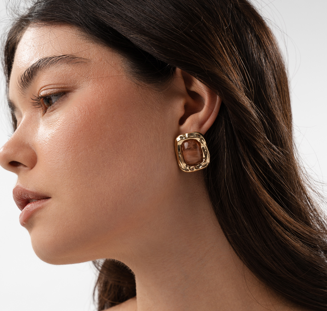 Серьги Мармалато, цвет золото-коричневый #2