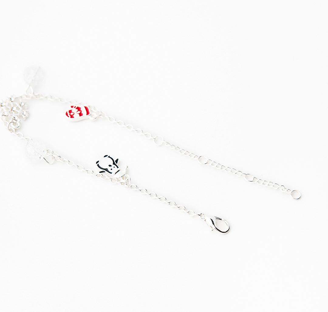 Браслет Мармалато, цвет белое серебро-красный-мультиколор #3