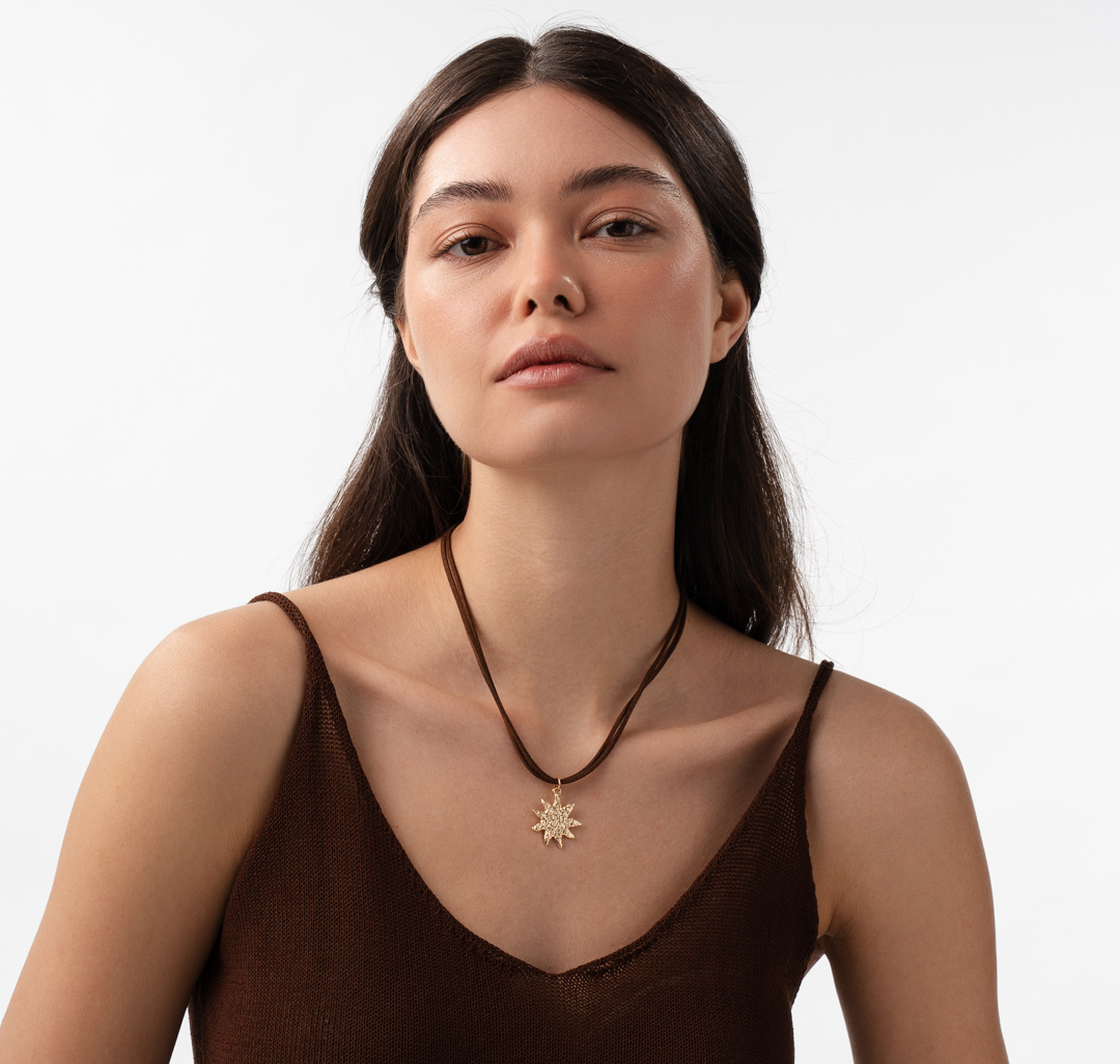 Колье Мармалато, цвет коричневый-золото #3