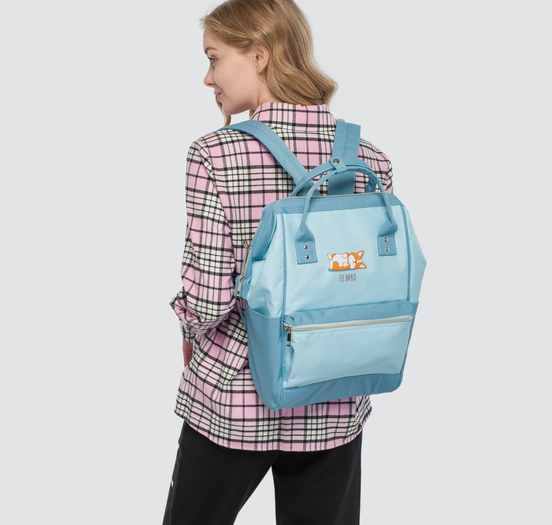 Текстильный женский рюкзак Мармалато, цвет Голубой-мультиколор #2