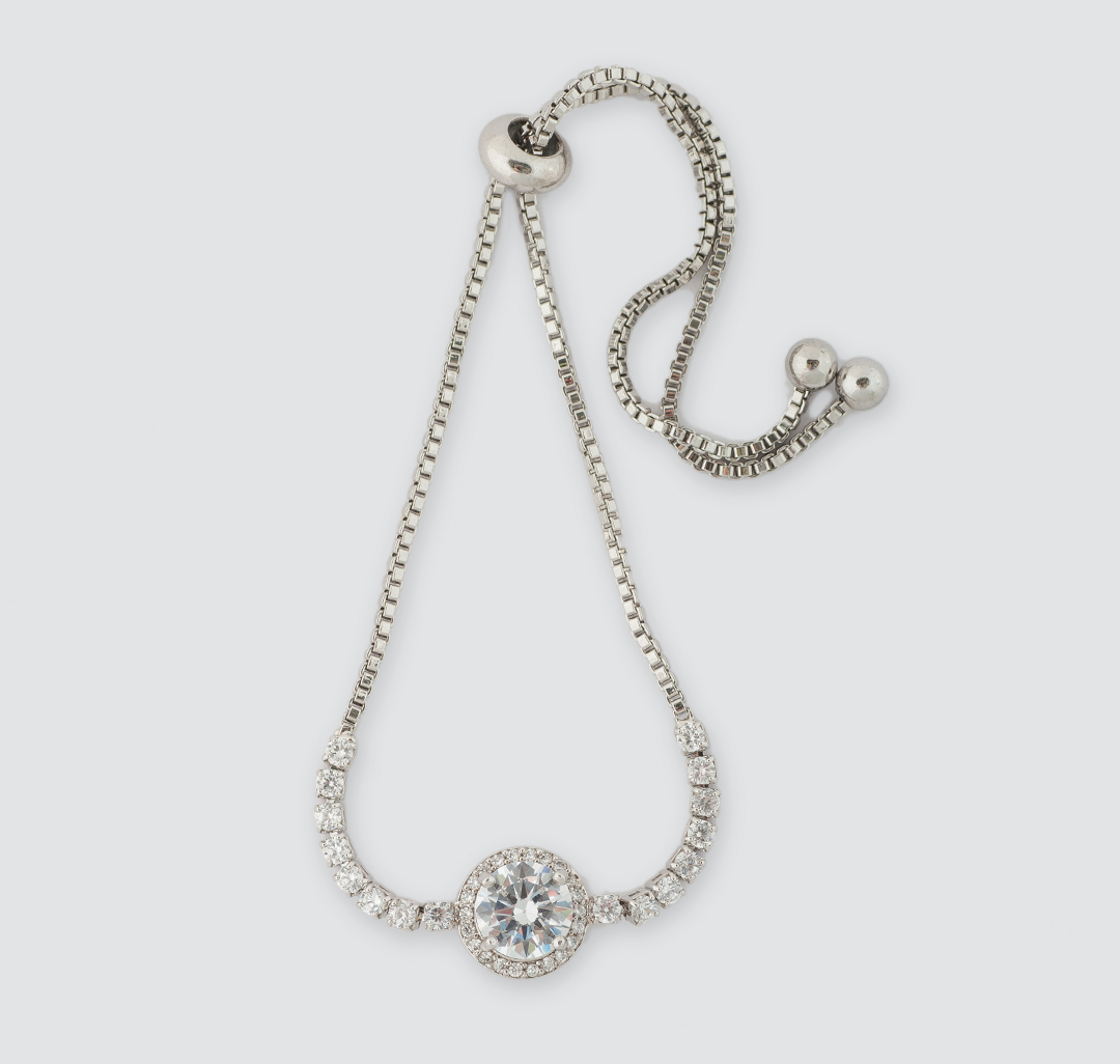 Браслет Мармалато, цвет серебро-прозрачный #1