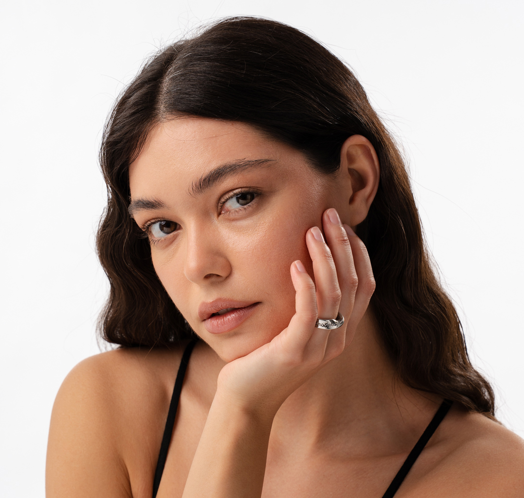 Кольцо Мармалато, цвет серебро-черный #3