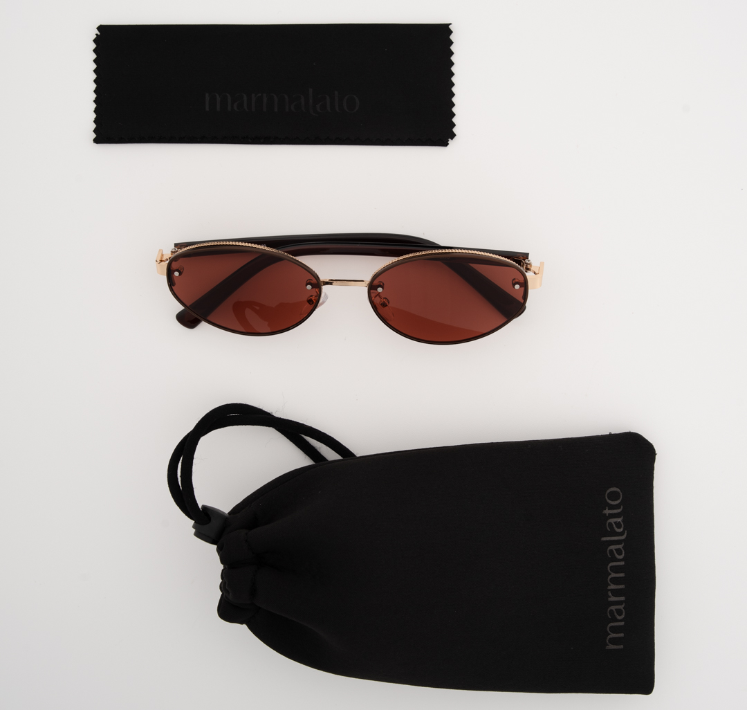 Очки с чехлом Мармалато, цвет коричневый-золото #6