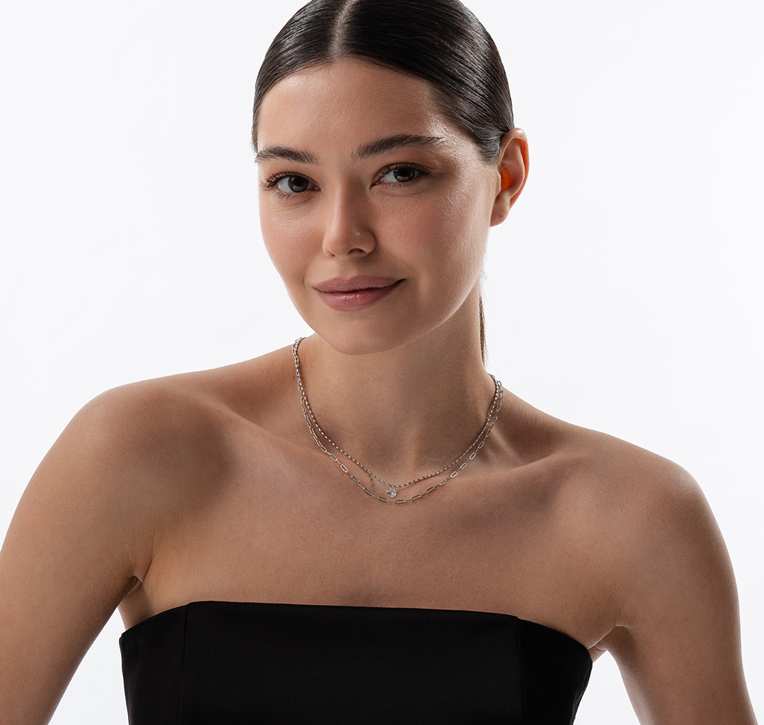 Колье Мармалато, цвет серебро-прозрачный #4