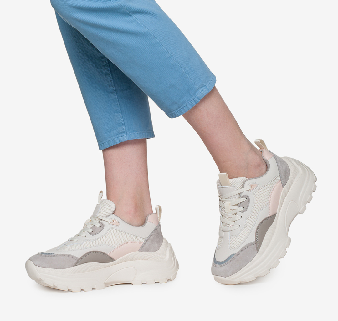 Кроссовки Мармалато, цвет белый-серый-пудровый #3