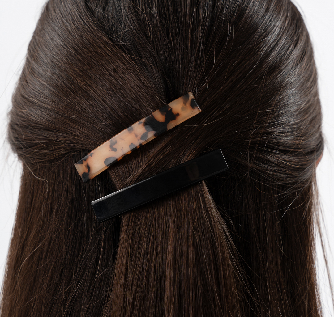 Набор зажимов (2 шт) Мармалато, цвет черный-бежевый-коричневый #2