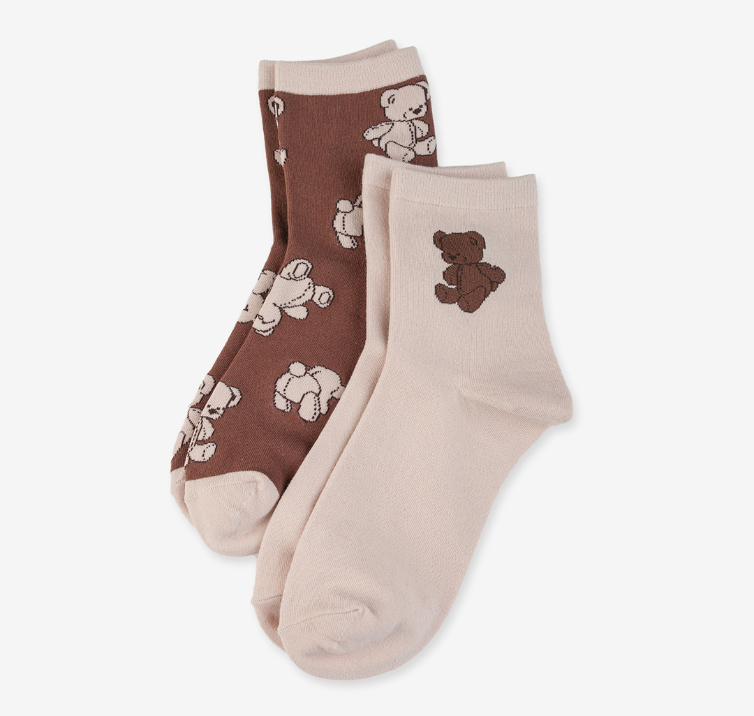 Набор носков (2 шт) Мармалато, цвет Коричневый-бежевый #1
