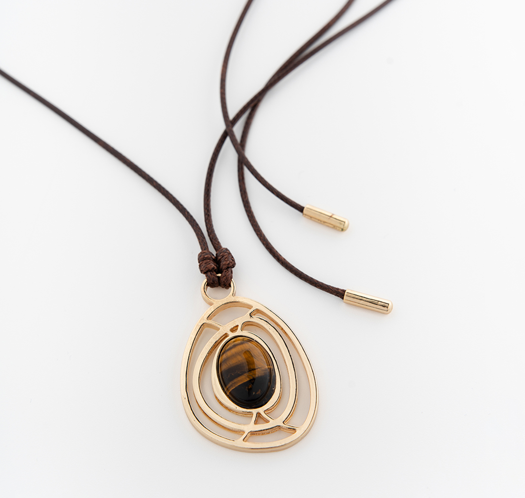 Колье Мармалато, цвет коричневый-золото #5