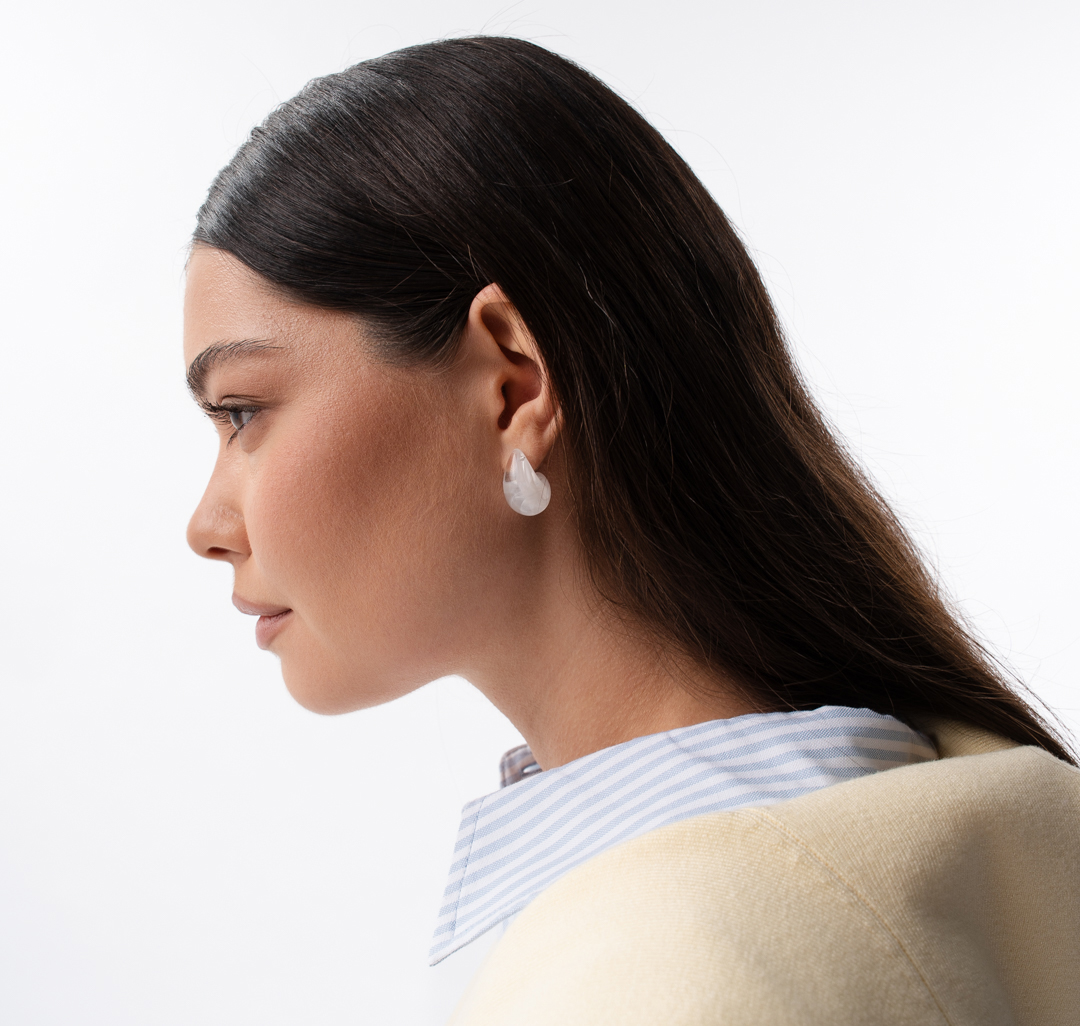 Серьги Мармалато, цвет молочный #3