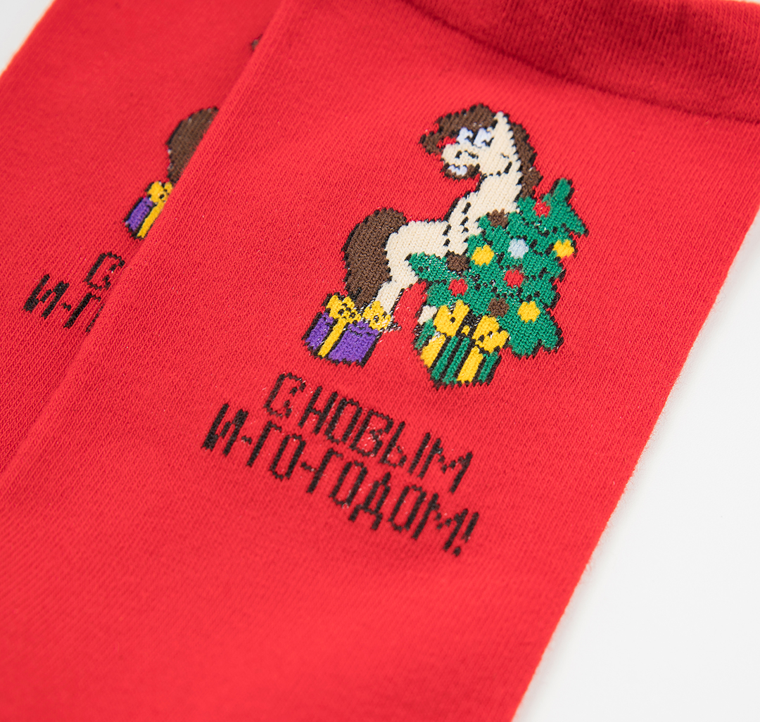 Носки (1 пара) Мармалато, цвет Красный-зеленый-мультиколор #5