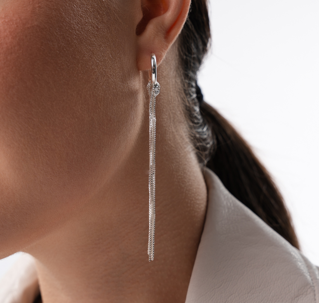 Серьги Мармалато, цвет белое серебро #1