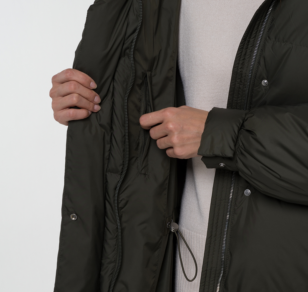 Оверсайз пуховик женский Мармалато, цвет Темный хаки #3