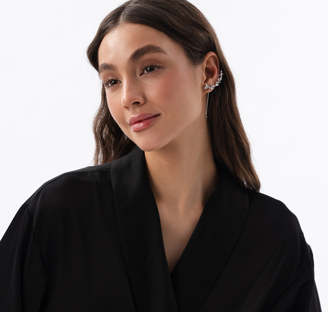 Набор каффов (2 шт), цвет -  Серебро-прозрачный Мармалато, цвет Белое серебро-прозрачный #2