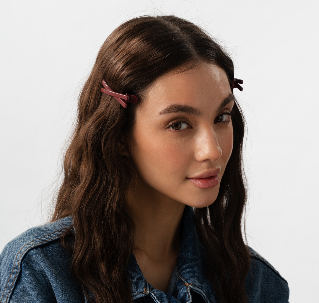 Набор зажимов (2 шт) Мармалато, цвет винный #1