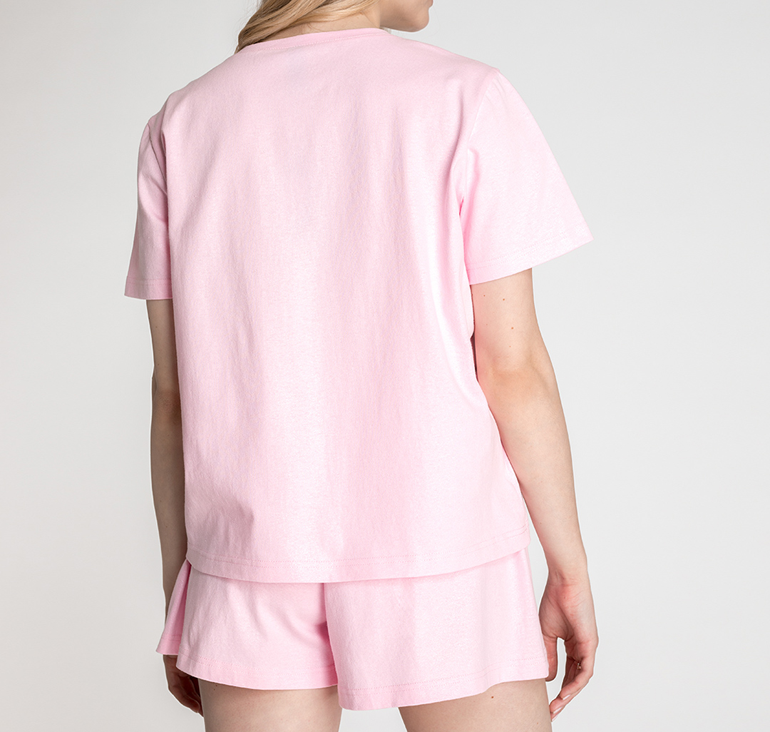 Комплект (шорты, футболка) Мармалато, цвет Розовый-серебро #2