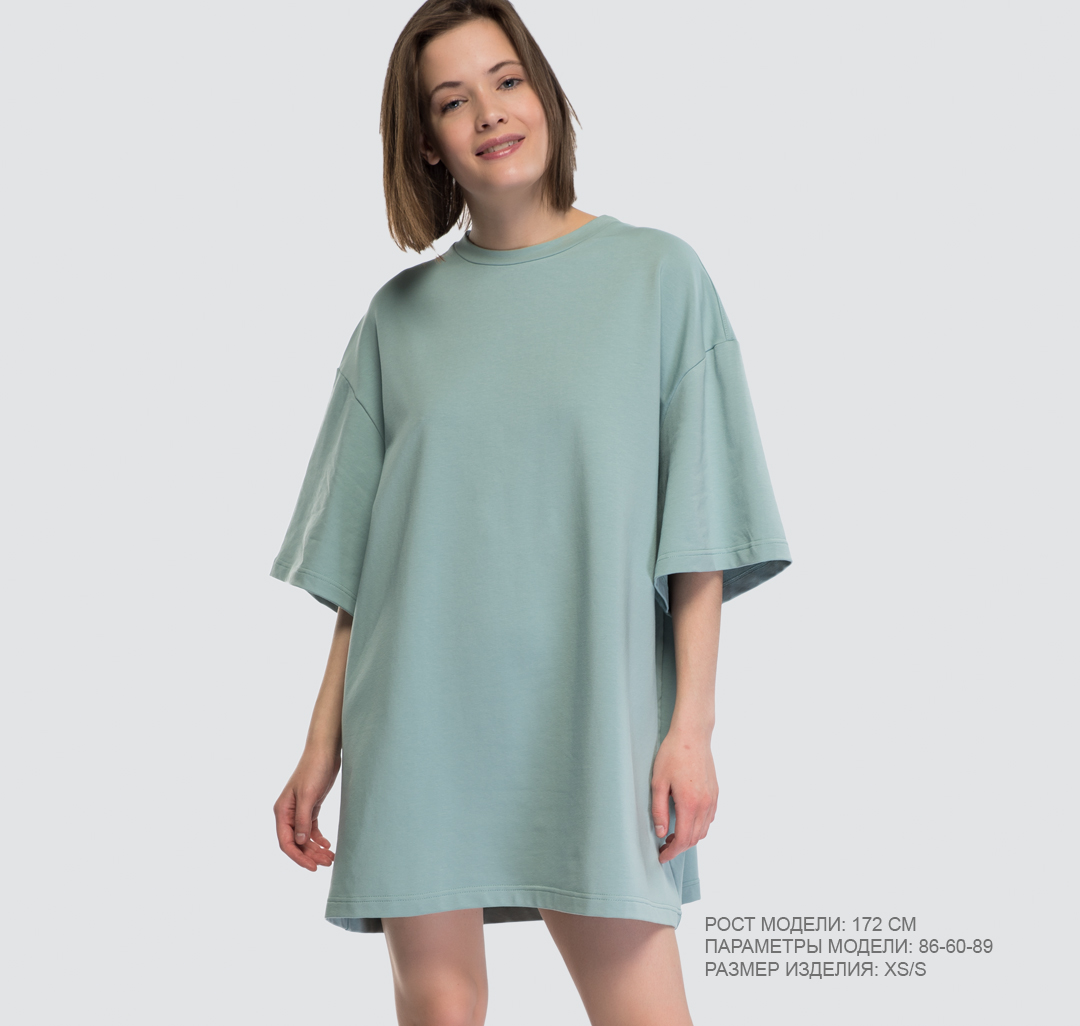 Платье-футболка Мармалато, цвет Шалфей #1