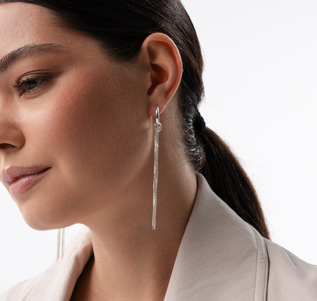 Серьги Мармалато, цвет белое серебро #2