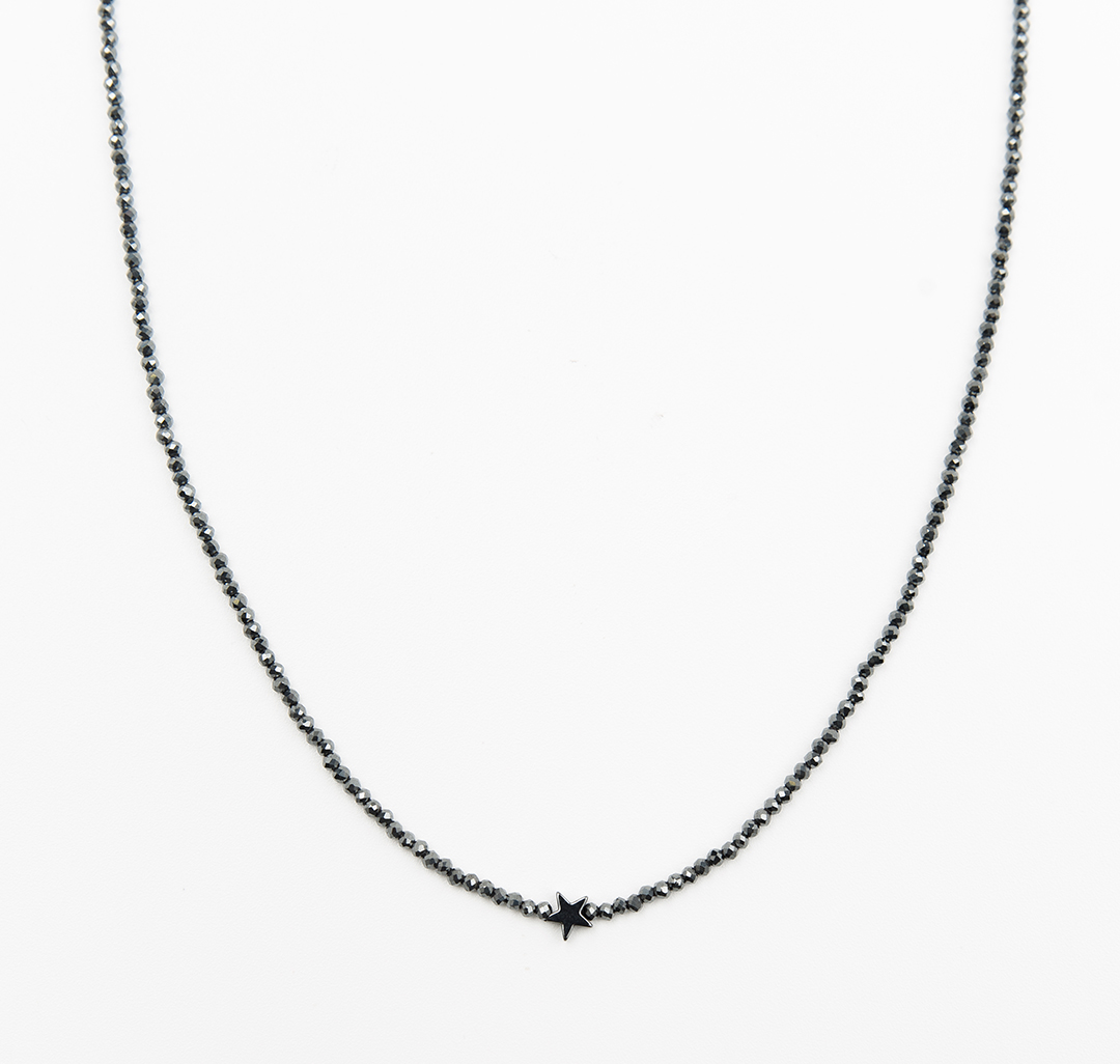 Колье Мармалато, цвет черный-белое серебро #1