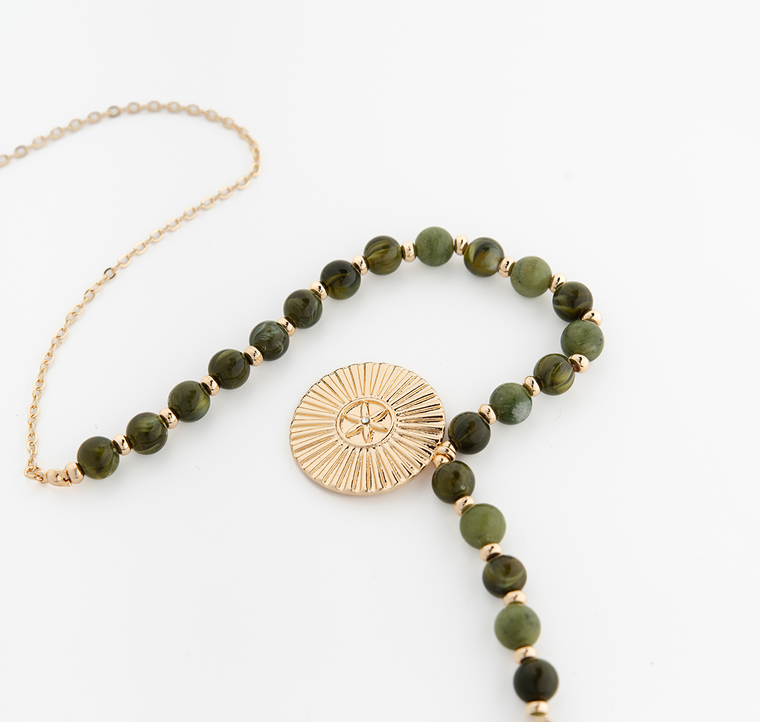 Колье Мармалато, цвет зеленый-золото-мультиколор #4