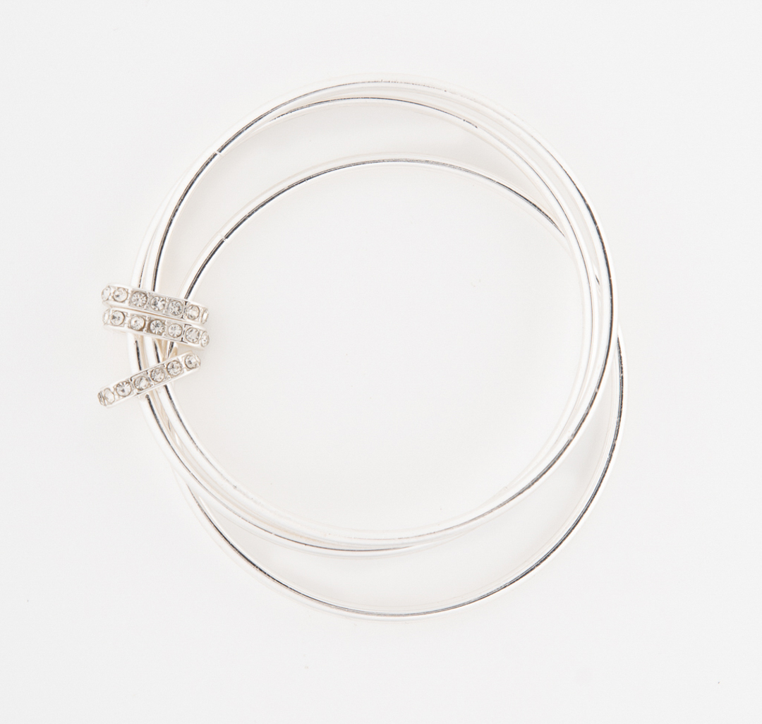 Браслет Мармалато, цвет Белое серебро-прозрачный #1