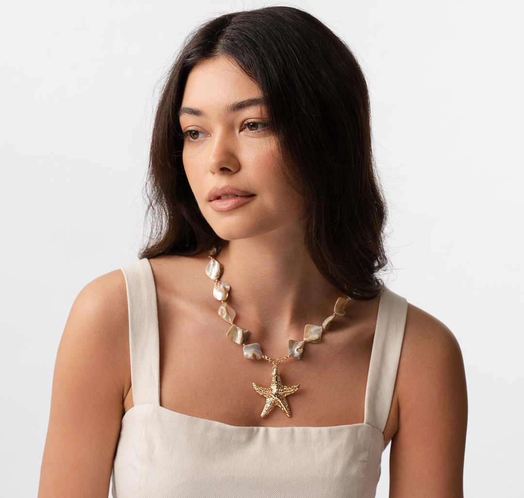 Колье Мармалато, цвет бежевый-золото #2