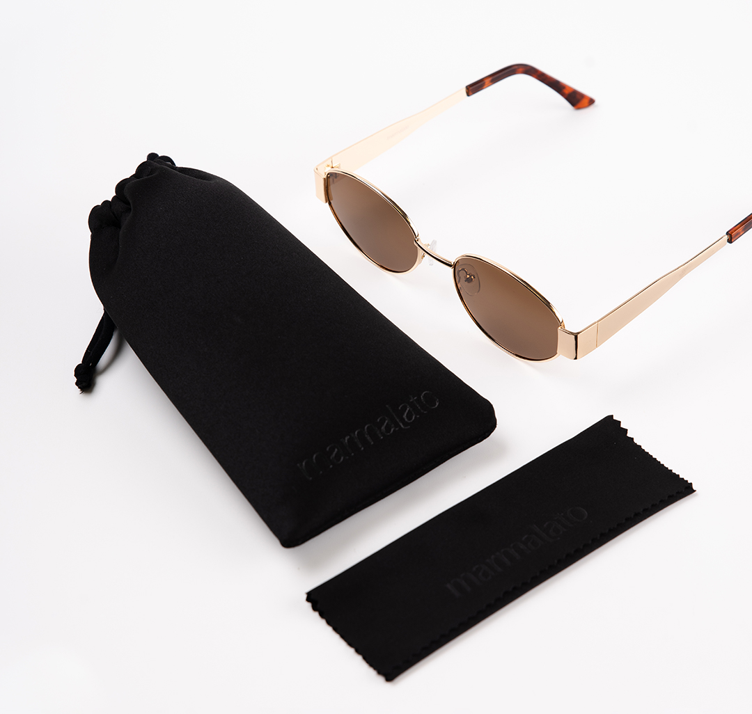 Очки с чехлом Мармалато, цвет Коричневый-золото #7