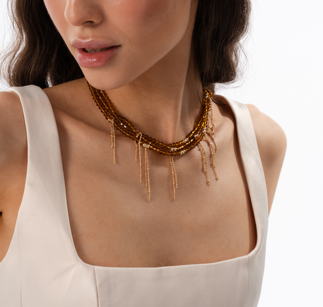 Колье Мармалато, цвет Золото-коричневый #5