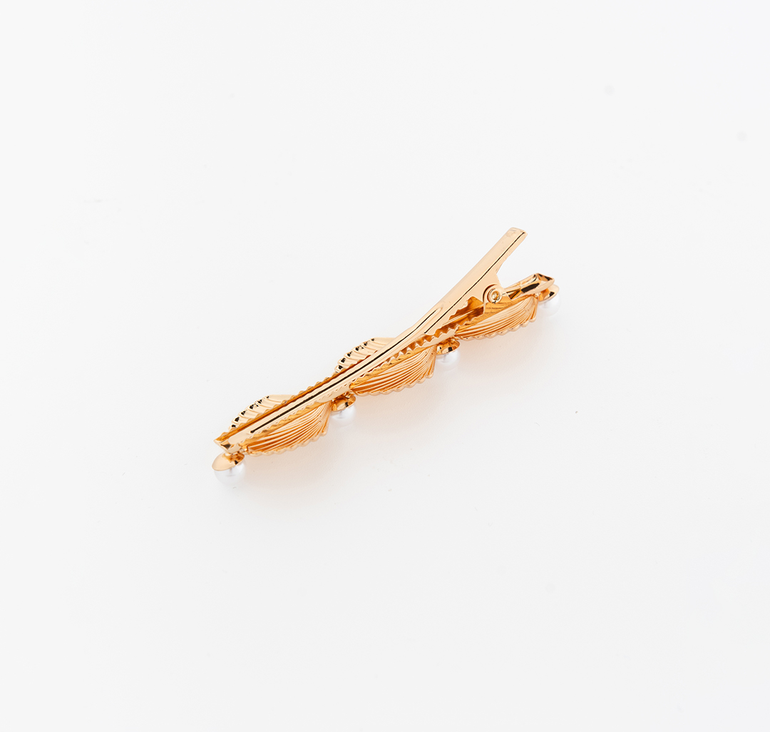 Зажим Мармалато, цвет золото-белый жемчуг #4