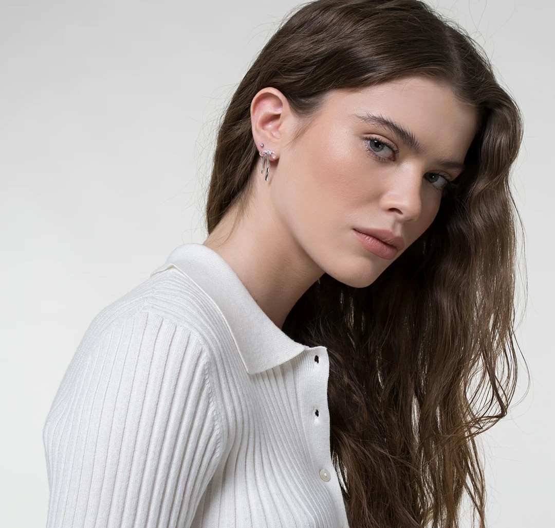 Серьги Мармалато, цвет белое серебро #3