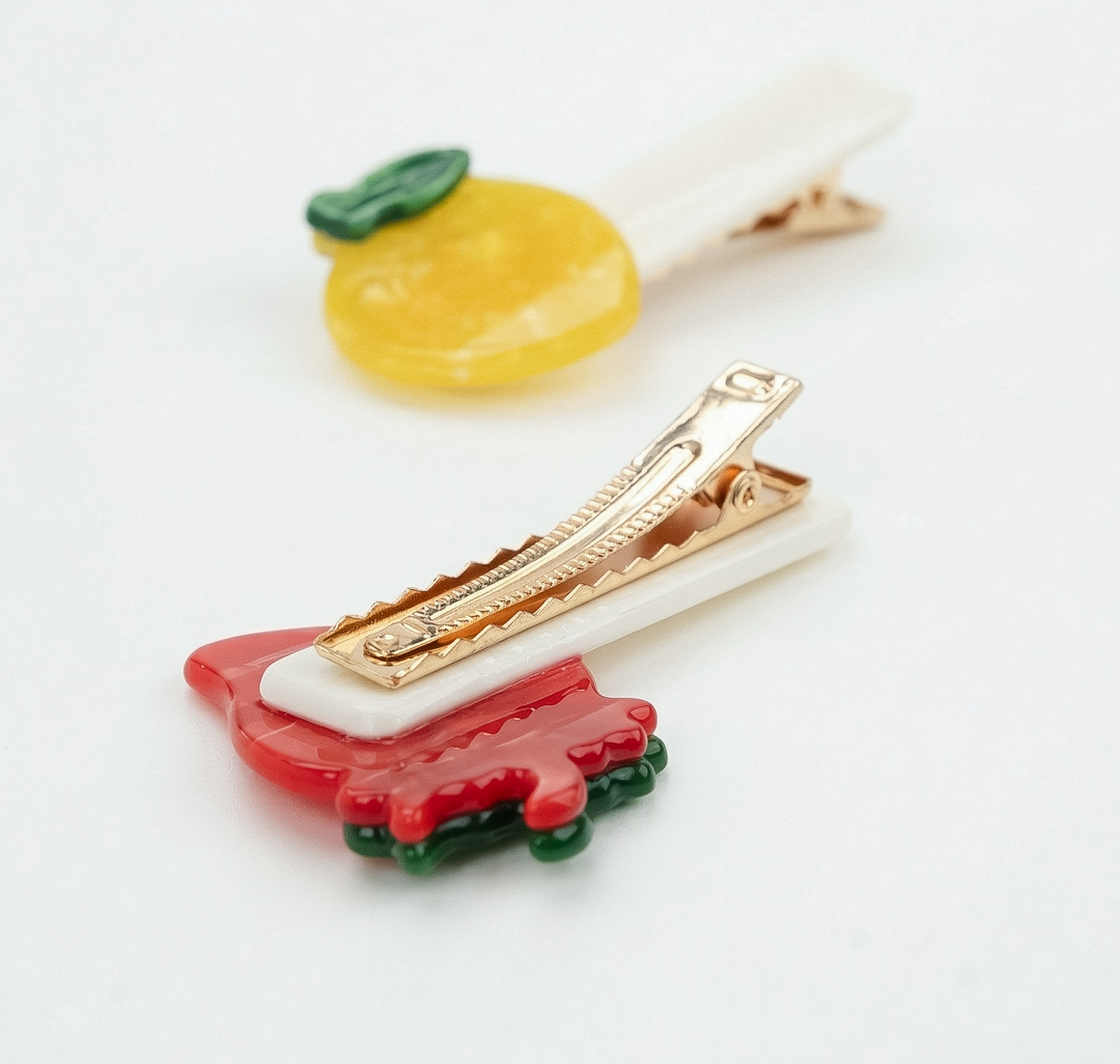 Набор зажимов (2 шт) Мармалато, цвет бежевый-красный-мультиколор #4