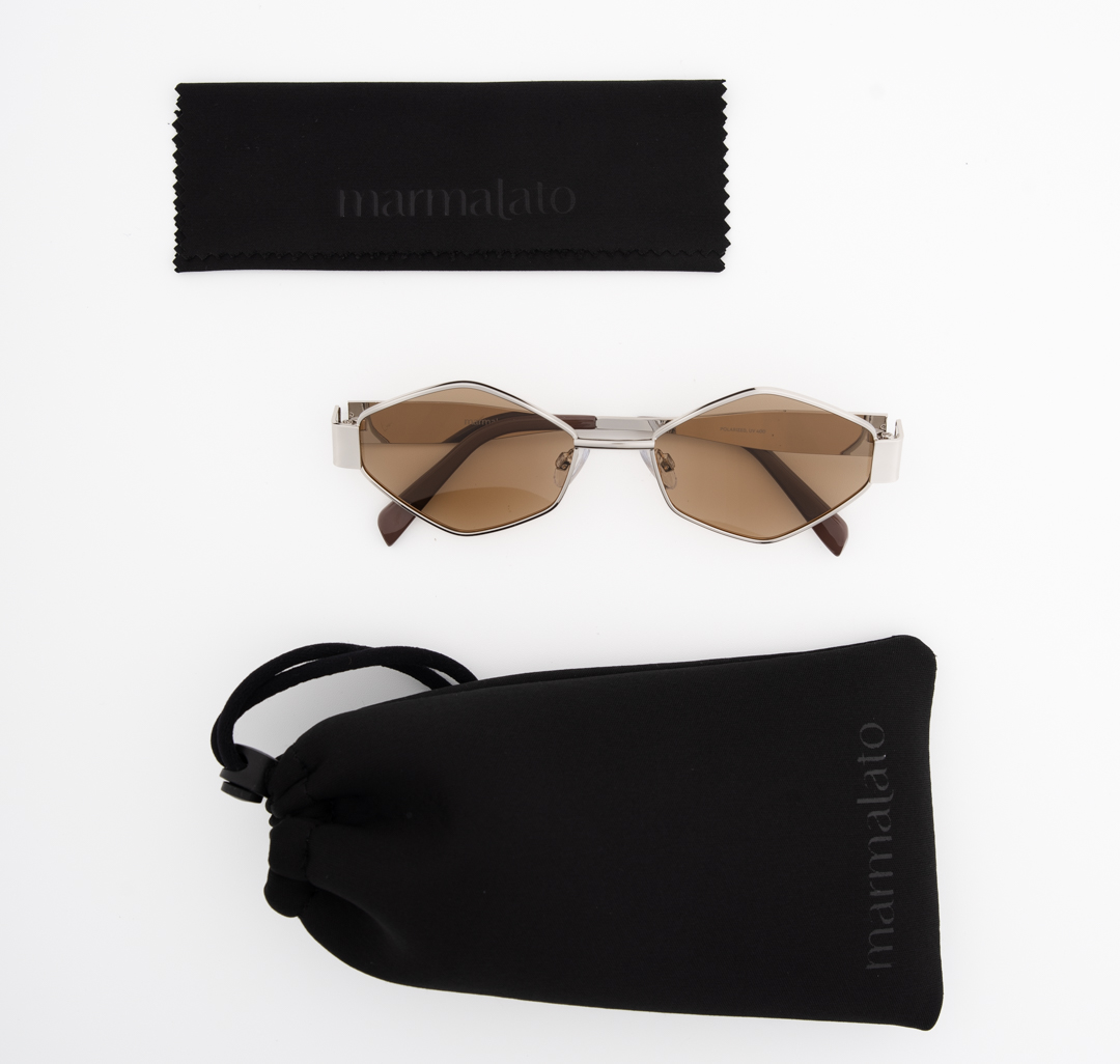Очки с чехлом Мармалато, цвет бежевый-серебро #8