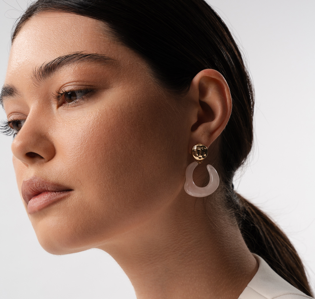 Серьги Мармалато, цвет светло-розовый-золото #2