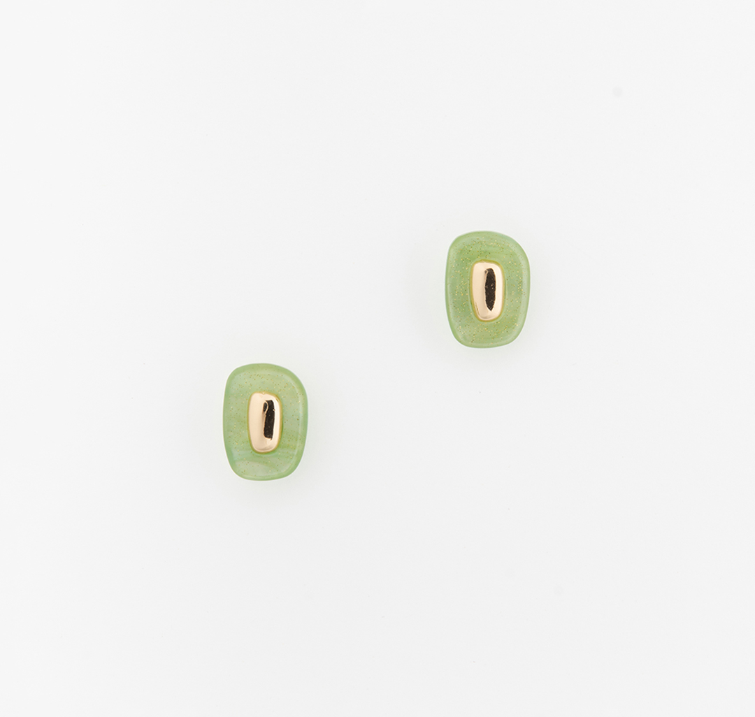 Серьги Мармалато, цвет зеленый-золото #3