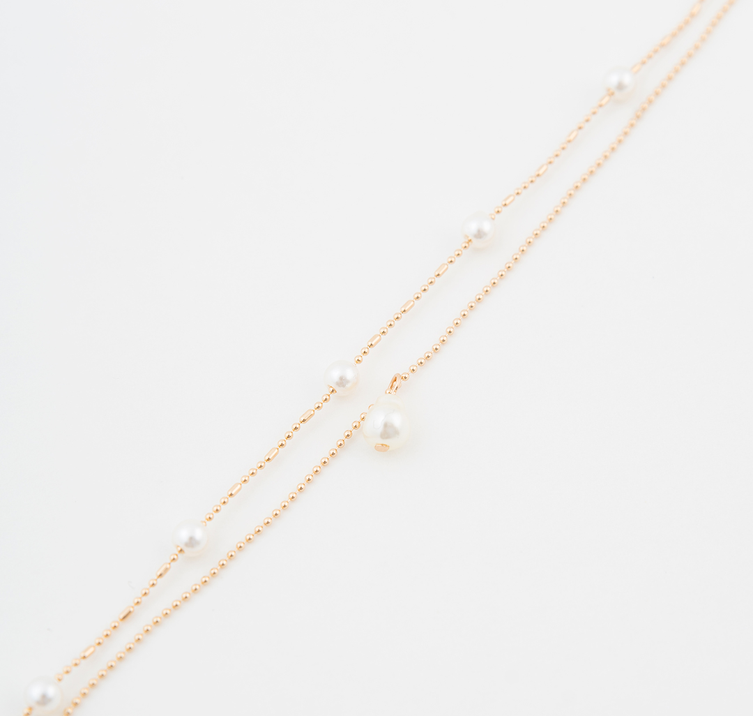 Набор колье (2 шт) Мармалато, цвет золото-жемчуг #2